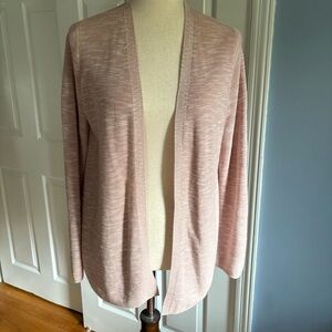 J. Jill Pink Heather Linen Blend Cardigan (PS) – Open Front Lightweight